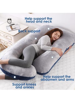 Pregnancy Pillows, 180cm Long Maternity Pillows, U Shape Full Body Pillow, Cooling Cover Blue&Grey, Pregnancy Pillows for Sleeping, Body Pillows for Adults, Maternity Pillow and Pregnancy Must Haves - pzsku/Z65B5C02AF45F243F07DAZ/45/_/1729754281/6d3e22aa-f352-4ecb-b091-68a0cc0c66d9