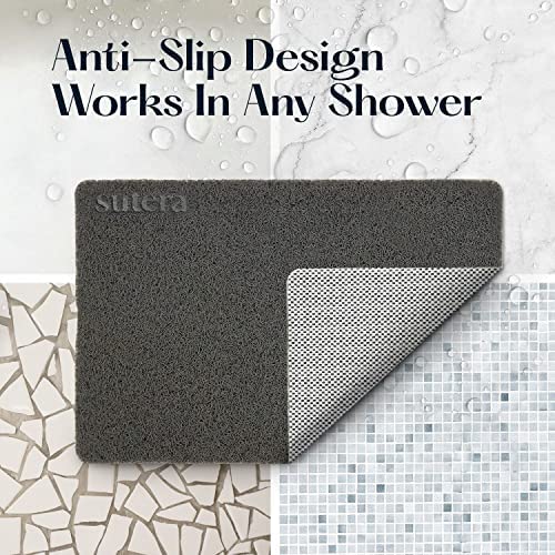 Sutera - Slide Guard Bath Mat | Non Slip Bath Shower Mat 23.6 x 17.5 Inch, Rubber Bathtub Mat, Bathroom Tub Mat for Wet Areas, Drains Odor Anti Slim Shower Floor Mat - Image 4