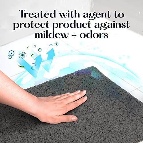 Sutera - Slide Guard Bath Mat | Non Slip Bath Shower Mat 23.6 x 17.5 Inch, Rubber Bathtub Mat, Bathroom Tub Mat for Wet Areas, Drains Odor Anti Slim Shower Floor Mat - Image 5