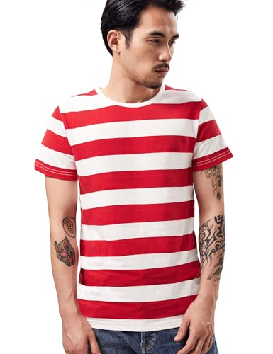 Zbrandy Wide Striped T Shirt for Men Sailor Tee Red White Black Navy Stripes Top Basic - Image 1