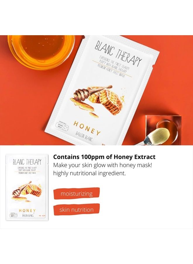 BALLONBLANC BallonBlanc | Blanc Therapy Premium Sheet Masks | Relaxing Home Spa Self Care Treatment Gifts | Soothing and Moisturizing with Aloe and Vitamin, Skin Nutritional Korean Facial Masks for All Skin Types  - Image 5