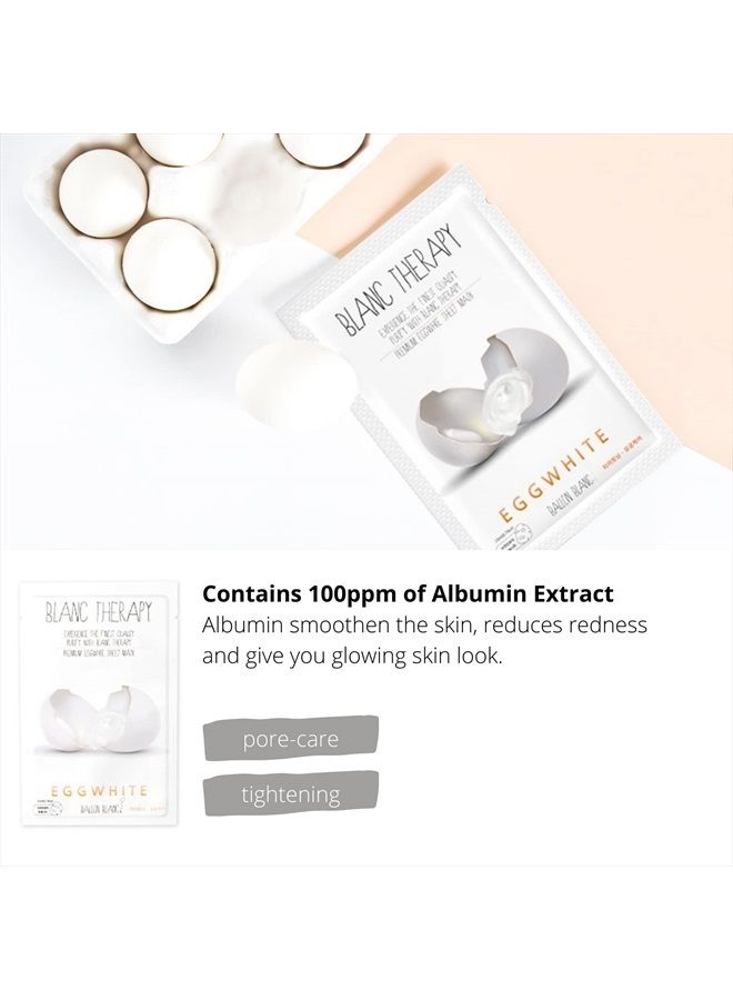BALLONBLANC BallonBlanc | Blanc Therapy Premium Sheet Masks | Relaxing Home Spa Self Care Treatment Gifts | Soothing and Moisturizing with Aloe and Vitamin, Skin Nutritional Korean Facial Masks for All Skin Types  - Image 4