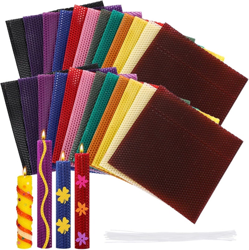 24 Beeswax Sheets Candle Kit, Fun Crafting - Image 1