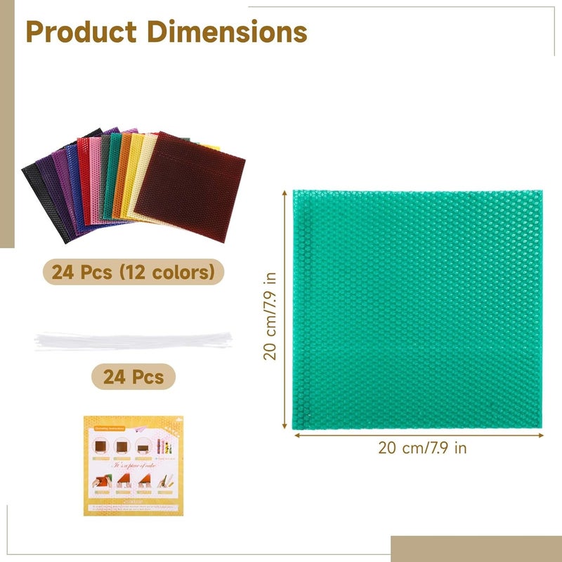 24 Beeswax Sheets Candle Kit, Fun Crafting - Image 2