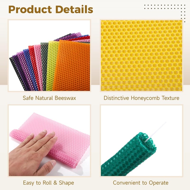 24 Beeswax Sheets Candle Kit, Fun Crafting - Image 3