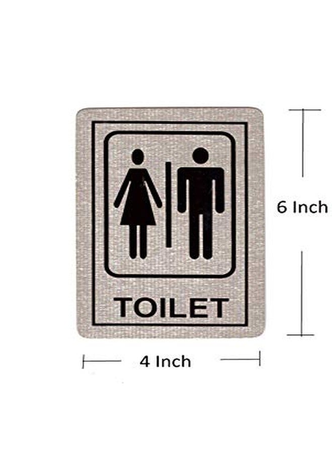 THW® Stainless Steel Self Adhesive TOILET Signage Board (6"x4") - Image 2