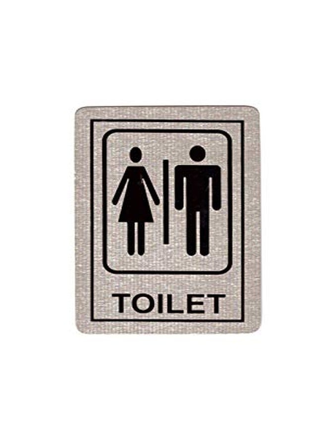 THW® Stainless Steel Self Adhesive TOILET Signage Board (6"x4") - Image 1