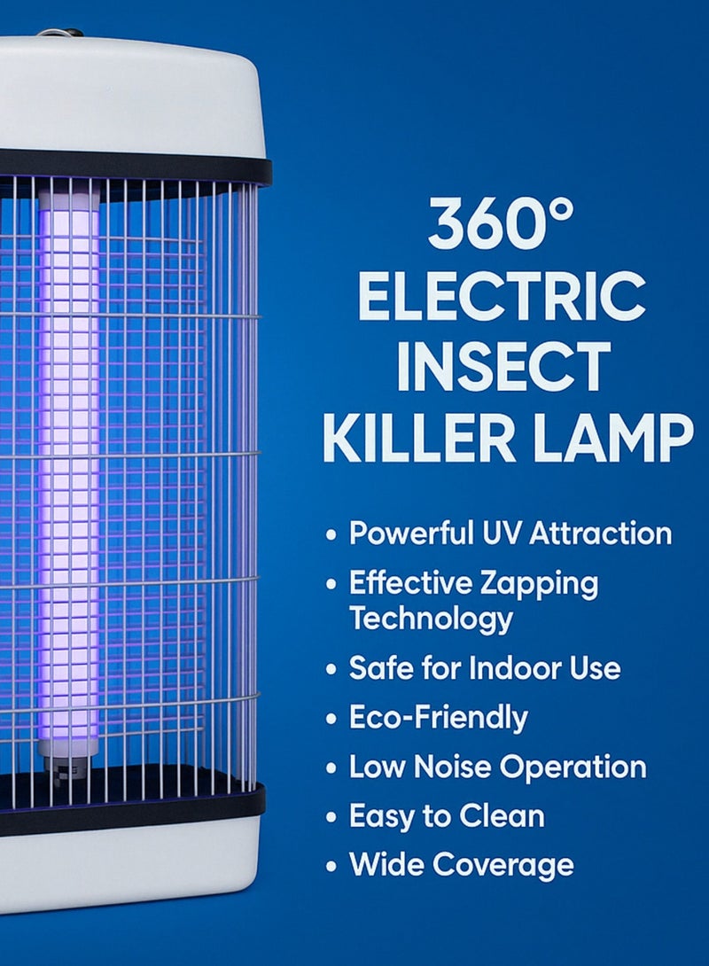 مصباح قاتل البعوض - فخ الحشرات بالأشعة فوق البنفسجية للاستخدام الداخلي والخارجي، بدون مواد كيميائية، موفر للطاقة، تشغيل هادئ، تغطية واسعة، تصميم عصري مع صينية تنظيف قابلة للإزالة - Image 2