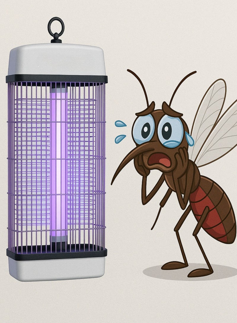 مصباح قاتل البعوض - فخ الحشرات بالأشعة فوق البنفسجية للاستخدام الداخلي والخارجي، بدون مواد كيميائية، موفر للطاقة، تشغيل هادئ، تغطية واسعة، تصميم عصري مع صينية تنظيف قابلة للإزالة - Image 5