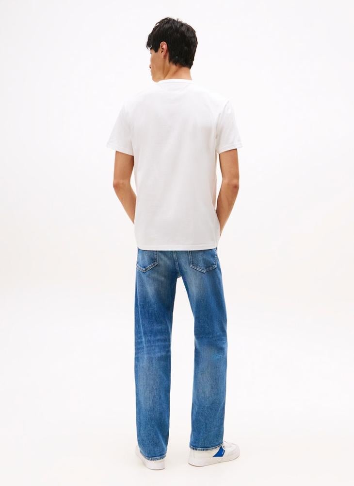 TOMMY JEANS Linear Logo Embroidery Crew Neck T-Shirt - Image 2