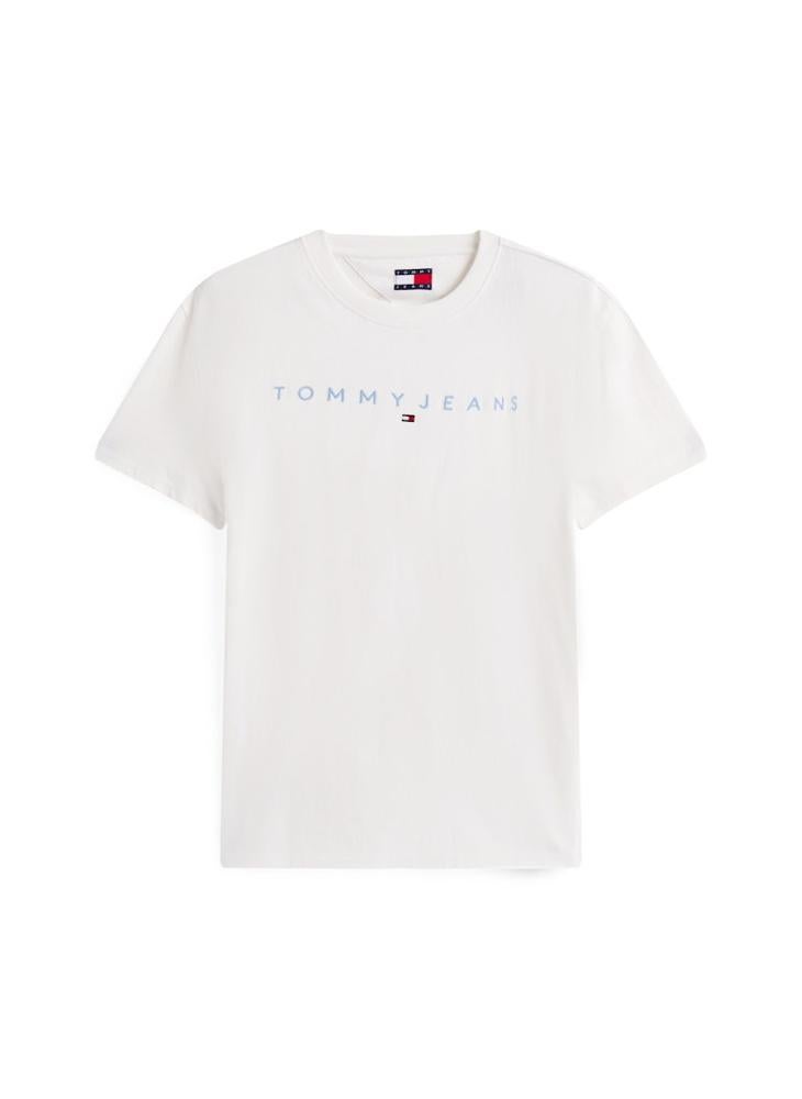 TOMMY JEANS Linear Logo Embroidery Crew Neck T-Shirt - Image 5