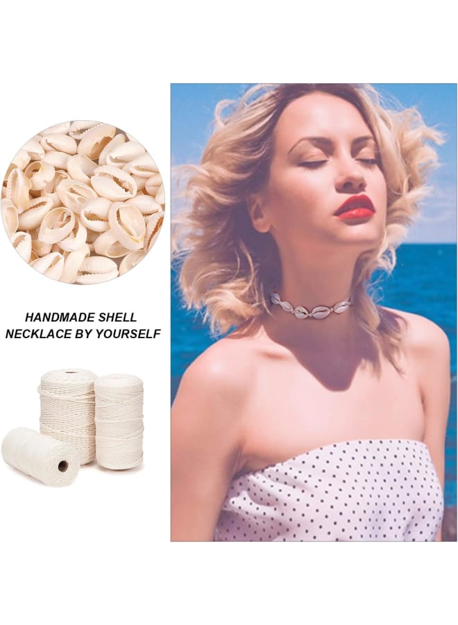 100 قطعة من خرز صدفة كاوري، خرزة صدفة حلزونية طبيعية بيضاء لصنع المجوهرات، صدفة كاوري للشاطئ الصيفية للأساور اليدوية والقلائد والخلخال