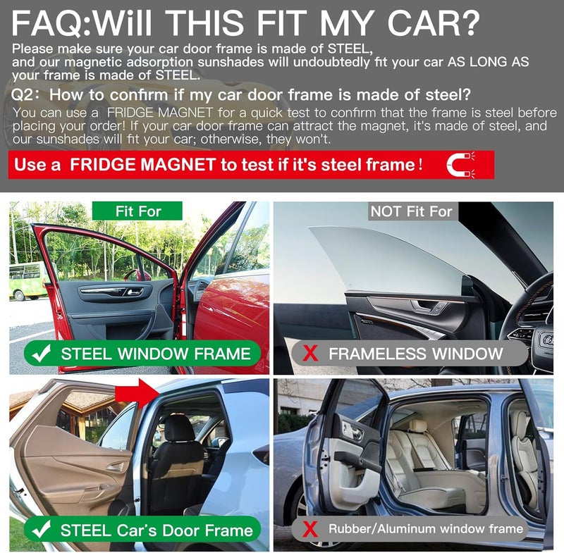 Ovege Magnetic Car Window Shades - 2pcs Universal Mesh Sun Shade for Front Seats - Image 4