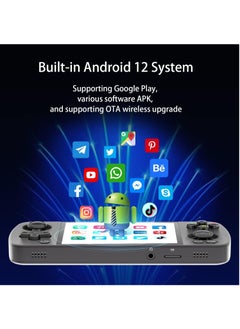 ANBERNIC  RG405M Retro Handheld Game, Aluminum Alloy Shell, Android 12 System, Comes with 128G TF Card 3172 Games Preloaded, 4-inch IPS Touch Screen (128GB+128GB, Black)  - Image 4