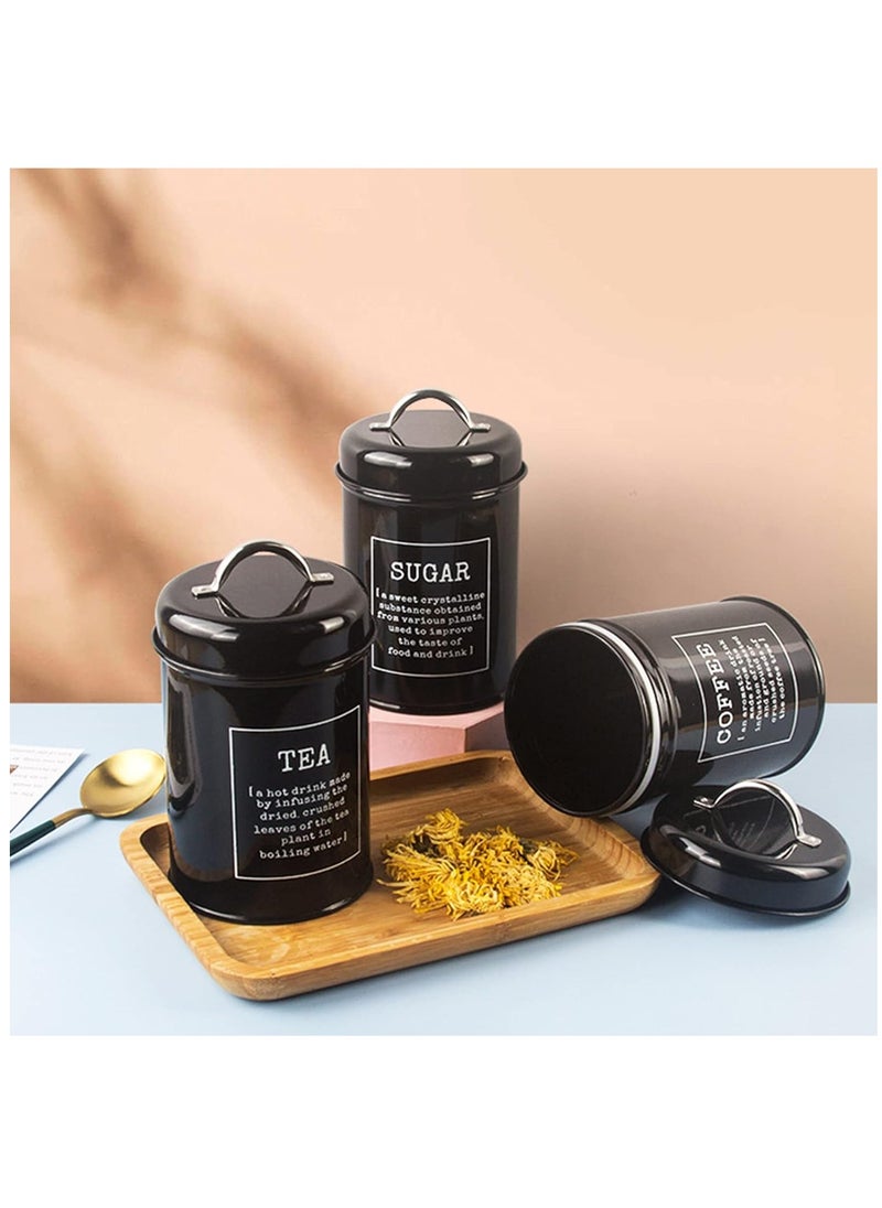 Arabest - Coffee Can Sealed Container, Kitchen Jar Set with Lid, Metal Coffee Canisters for Tea Coffee and Sugar Storage - Image 1