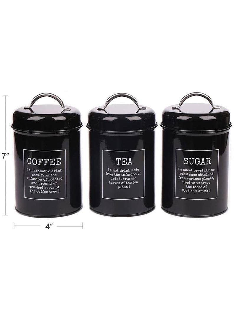 Arabest - Coffee Can Sealed Container, Kitchen Jar Set with Lid, Metal Coffee Canisters for Tea Coffee and Sugar Storage - Image 1