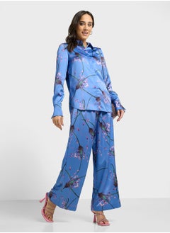 Ted Baker Printed Longline Satin Shirt  - Image 4