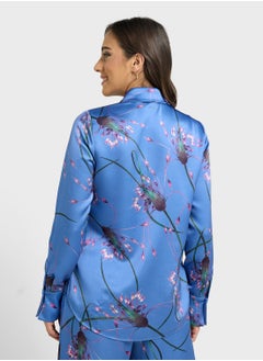 Ted Baker Printed Longline Satin Shirt  - Image 2
