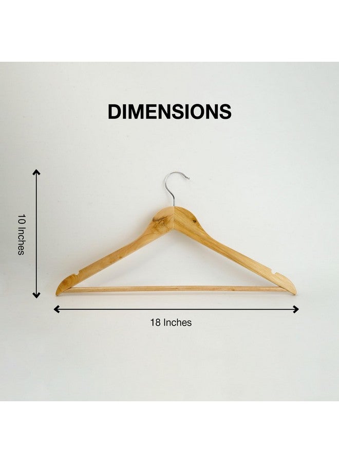 SuperGeneriX SuperGeneriX Premium Solid Wooden Hangers (Pack of 20) | Durable Clothes Hangers with Non-Slip Bar, Cut Notches & 360° Swivel Hook for Heavy Coats, Suits, Shirts & Dresses - Smooth Finish (Beige)  - Image 2