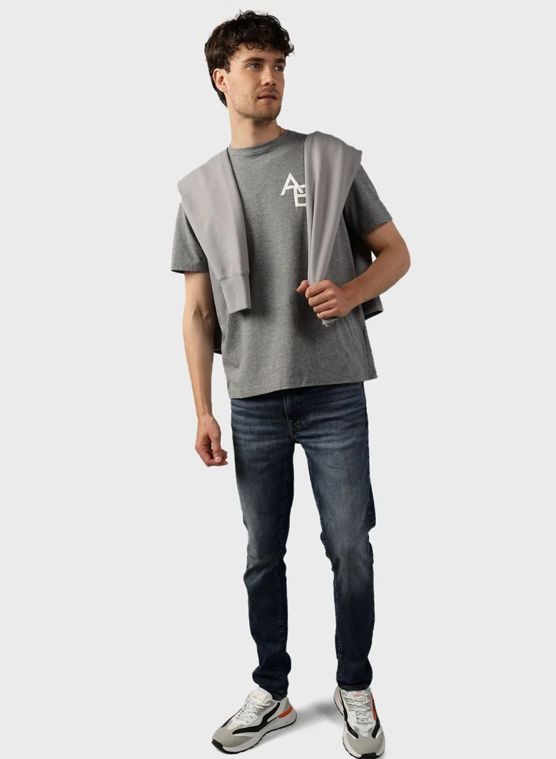American Eagle Logo Detailed Crew Neck T-Shirt