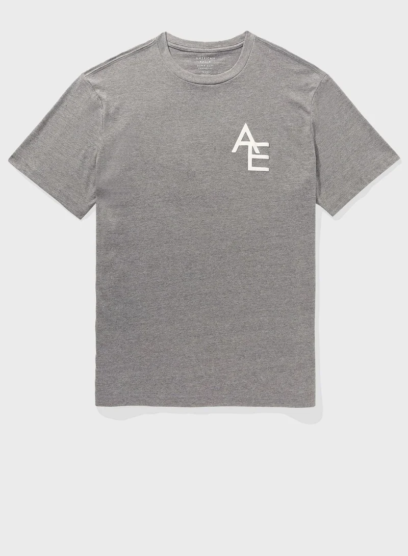 American Eagle Logo Detailed Crew Neck T-Shirt