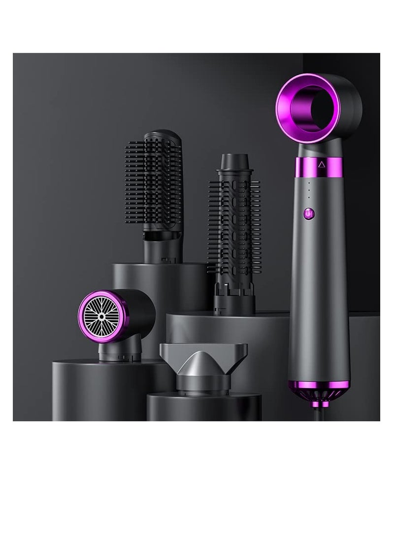 Excefore - Fast Dry Negative Ionic Hairdryer, Professional Negative Ionic Hair Dryer, with 5 Styling Diffusers, 3 Heat 2 Speed Settings and Cool Button, for Curly and Straight Hair (Dark Grey) - Image 1