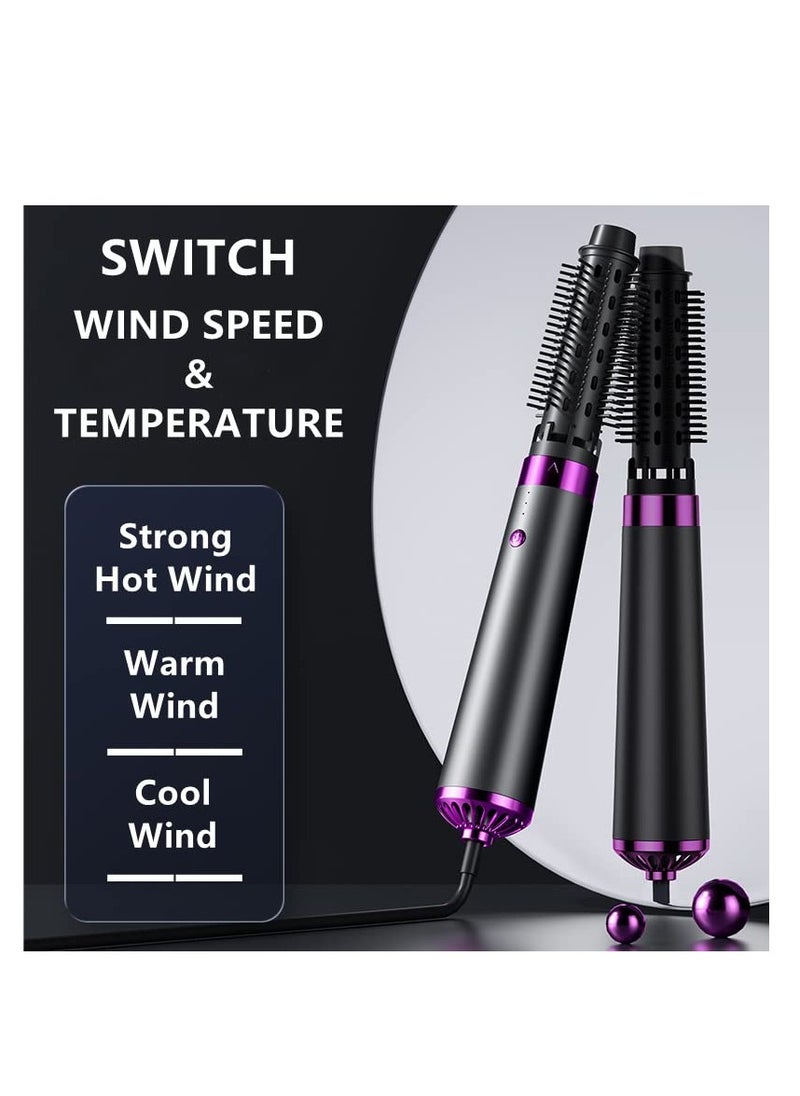 Excefore - Fast Dry Negative Ionic Hairdryer, Professional Negative Ionic Hair Dryer, with 5 Styling Diffusers, 3 Heat 2 Speed Settings and Cool Button, for Curly and Straight Hair (Dark Grey) - Image 1