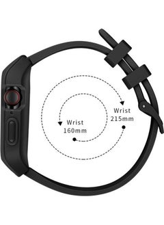 NIBEMINENT Separable Armor Shockproof Silicone Case with Strap Watch Band For Apple 5/4 40mm Black  - Image 3