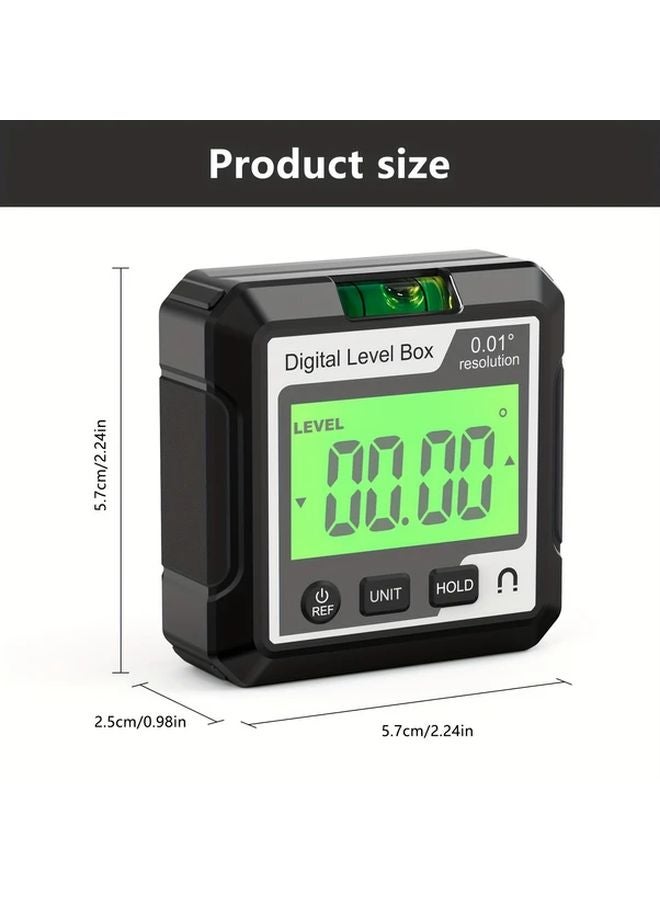 مستوى قياس الزاوية الرقمي المغناطيسي الأسود الصغير بشاشة مضاءة - Image 3