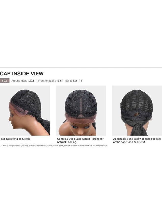 Janet Collection Natural Me HD Lace Wig Deep Part Lace Roxie (1B) - Image 3