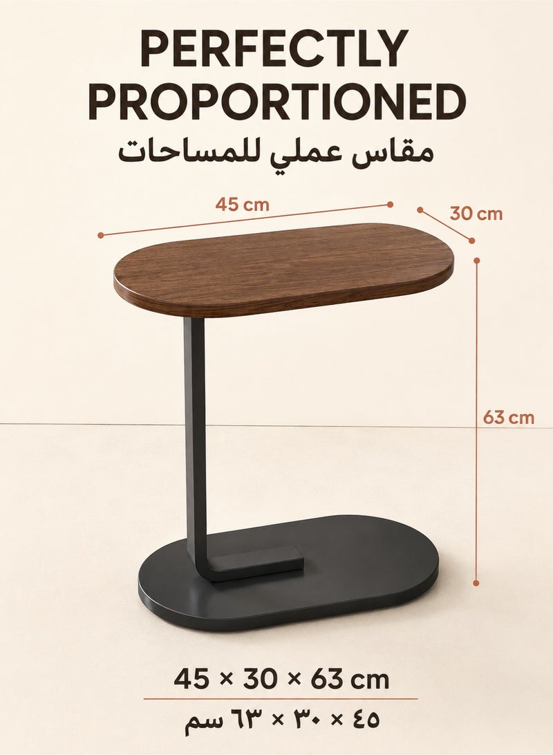 XiuWoo Small Side Table, C Shaped End Table for Sofa and Bed, TV Tray Table with Metal Frame for Couch, Living Room, Bedroom 45*30*63CM - Image 4