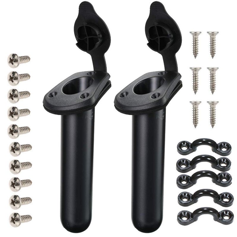 Borogo 2 Pack Kayak Deck Flush Mount Fishing Rod Holders and Cap Cover for Boat, Canoe and Tackle Accessory Tool - Image 3