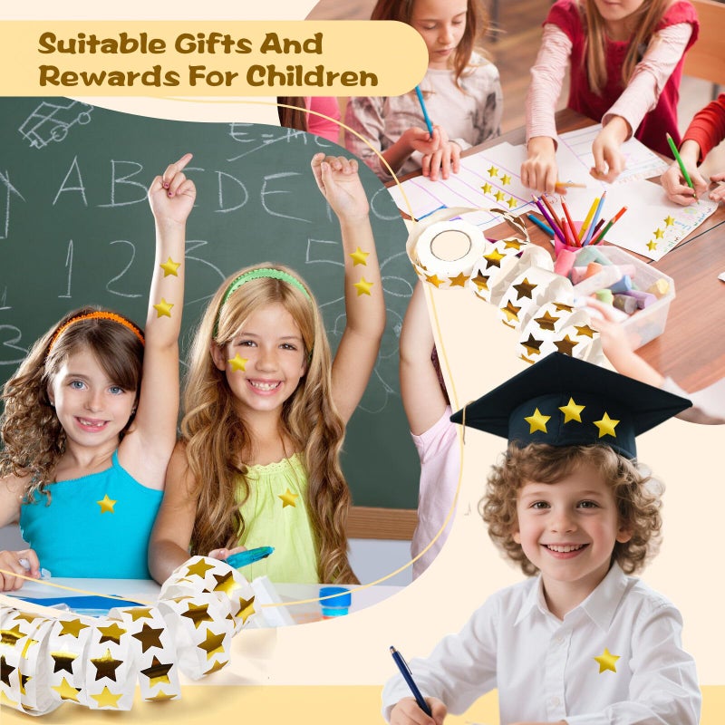 Gsinodrs 1000Pcs Gold Star Stickers - 1 Inch Holographic Self-Adhesive Metallic Foil Star Labels, Sparkly Reward Stickers for Classroom Supplies, Teacher Incentives & Behavior Tracking - Image 4
