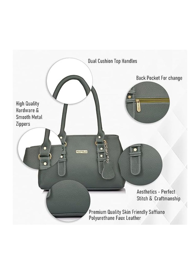 Fostelo - Women's Polyurethane Westside Handbag With 3 Zip Compartments, 1 Inside Zip Pocket And Back Zip Pocket - Image 1