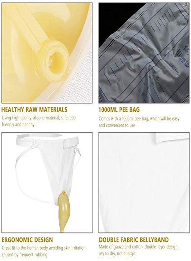 RAJry Urinal for Men, Urine Collect Bag, Reusable Silicone Urine Collector Portable Wearable Male Urinary Drainage Bag System for Adults 1000 Ml - Image 2