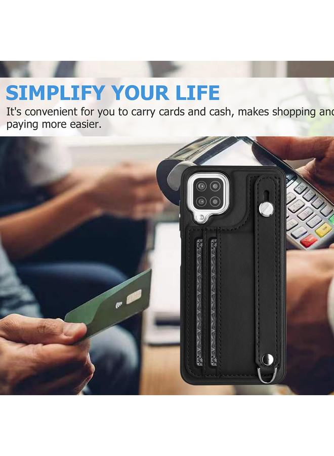 S-TOP Case For Samsung Galaxy A12 4G / M12 Shockproof Leather Phone Case with Wrist Strap - Image 2