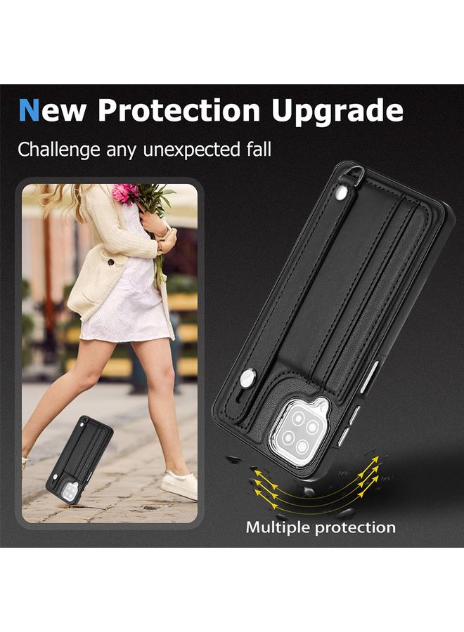 S-TOP Case For Samsung Galaxy A12 4G / M12 Shockproof Leather Phone Case with Wrist Strap - Image 3