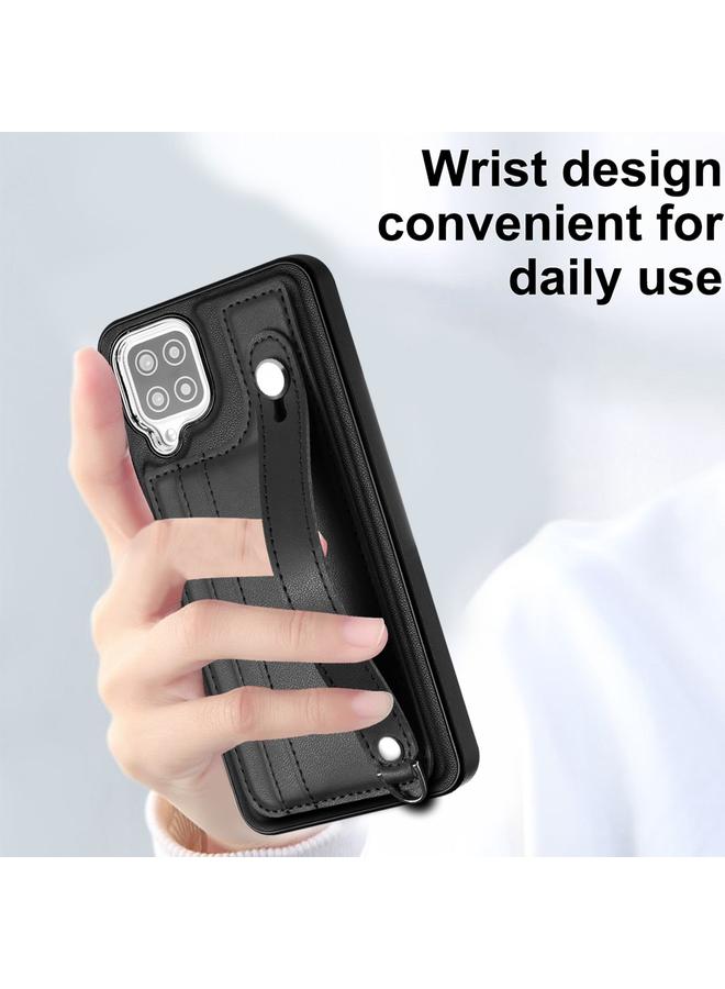 S-TOP Case For Samsung Galaxy A12 4G / M12 Shockproof Leather Phone Case with Wrist Strap - Image 5