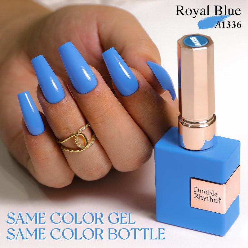 Double Rhythm 15ML Gel Nail Polish Pure Sheer Same Color Same Bottle Soak Off Gel Polish Art Manicure Salon DIY at Home for Women (Blue-A1336) - Image 2