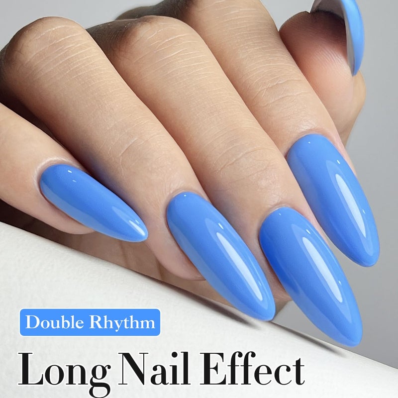 Double Rhythm 15ML Gel Nail Polish Pure Sheer Same Color Same Bottle Soak Off Gel Polish Art Manicure Salon DIY at Home for Women (Blue-A1336) - Image 5