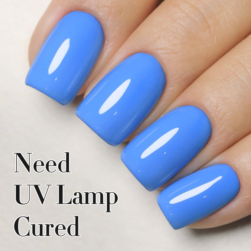 Double Rhythm 15ML Gel Nail Polish Pure Sheer Same Color Same Bottle Soak Off Gel Polish Art Manicure Salon DIY at Home for Women (Blue-A1336) - Image 3