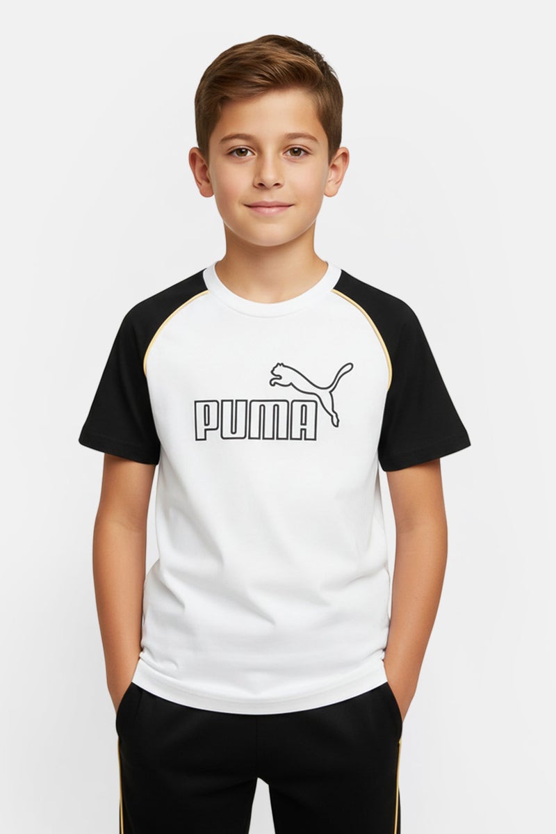 PUMA Kids Boy Sportswear Fit Short Sleeve Training T-Shirt, White - Image 1