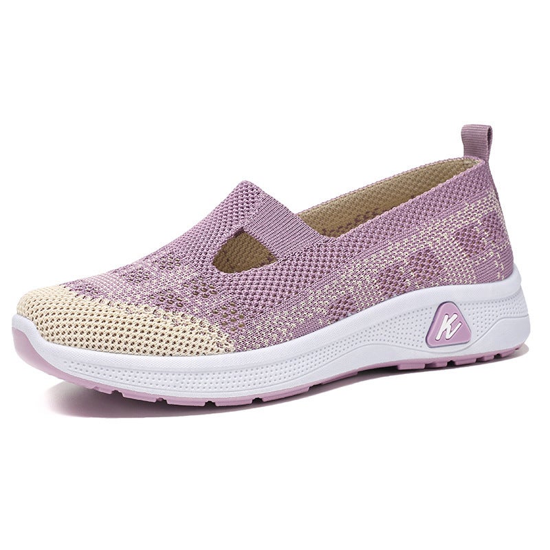 Summer New Womens Breathable Slip-Ons Casual Beijing Cloth Shoes G-YX8 Taro Purple