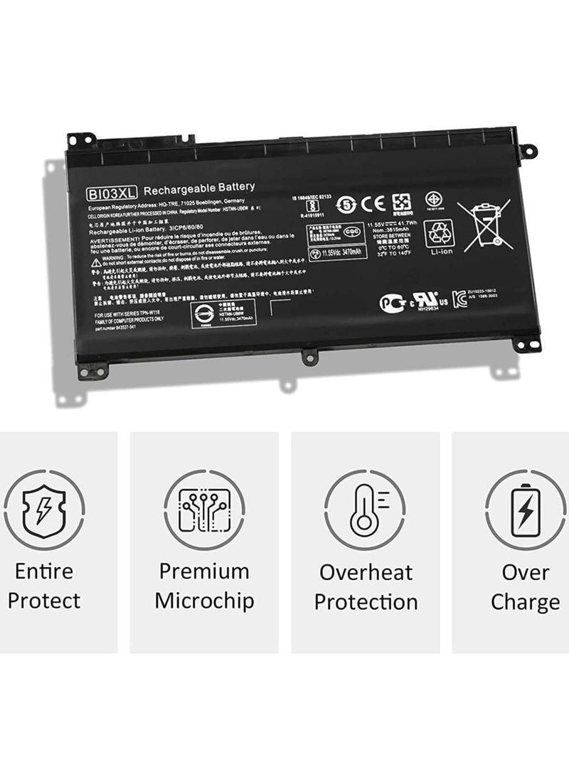 Generic - BI03XL ON03XL Replacement Battery for HP Stream 14-CB 14-AX 14-DS:14-CB185NR CB171WM 14-DS0010DS 14-DS0035NR DS0036NR 14-AX010WM AX020WM AX030WM 14-AX040WM;843537-541 844203-850 Series - Image 1