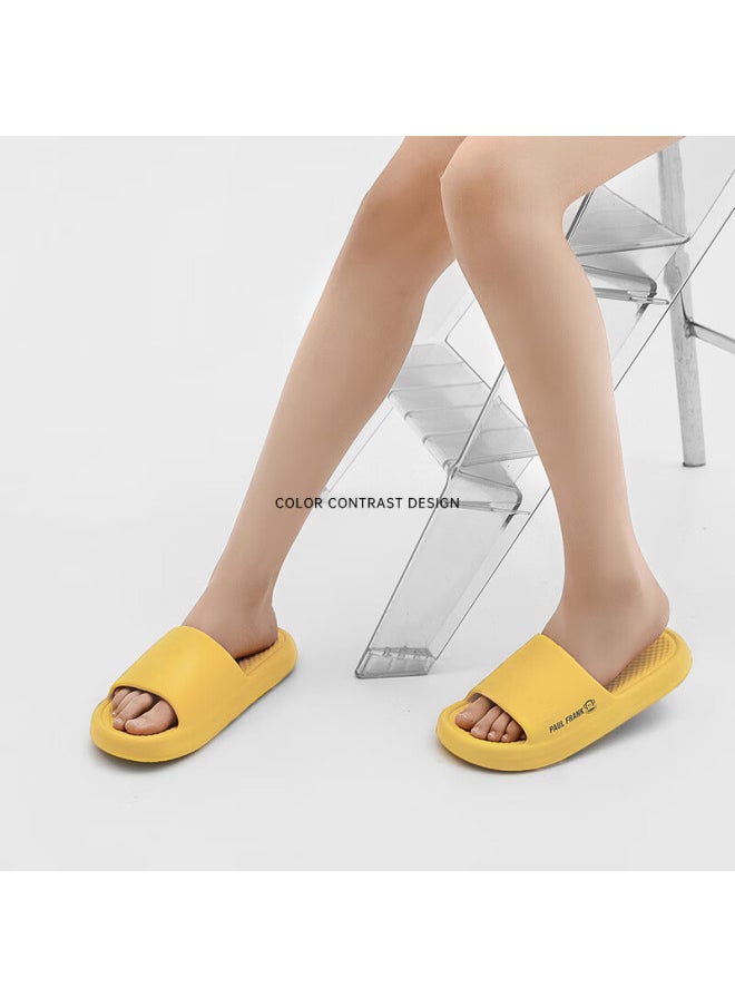 Paul Frank Women's Indoor Home Slippers Cute Cartoon Slides House Shoes Yellow Size 38-39