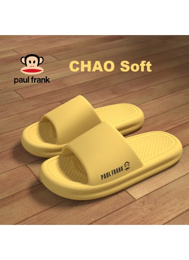 Paul Frank Women's Indoor Home Slippers Cute Cartoon Slides House Shoes Yellow Size 38-39