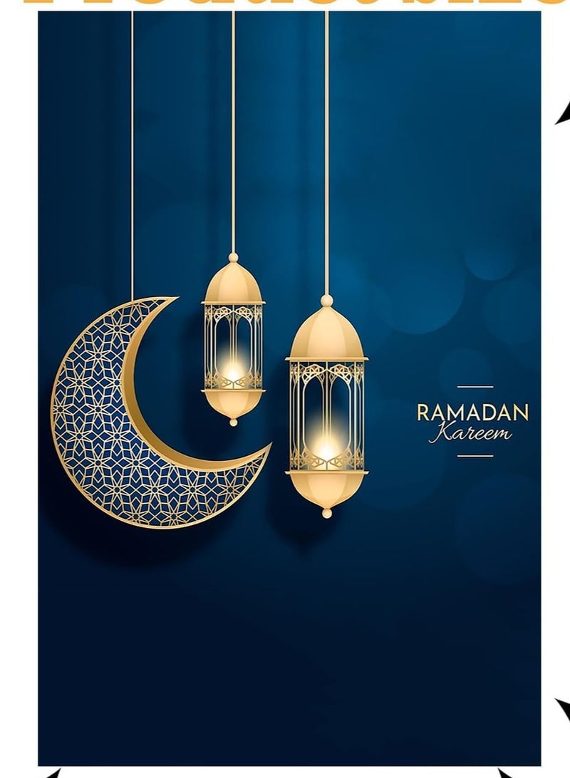 اي ار اس لوحة جدارية مطبوعة على قماش من ARS رمضان كريم – ديكور منزلي إسلامي أنيق مع إطار، قطعة واحدة، مناسبة للمكتب وغرفة المعيشة وغرفة النوم كهدية - Image 3