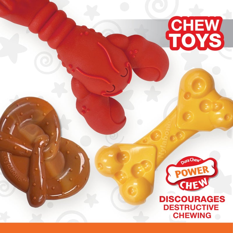 Nylabone Power Chew Toy Bundle, Cute Dog Toys for Aggressive Chewers, Filet Mignon, Cheese, and Bacon Flavors, Small Dogs - Up to 25 lbs, 3 Pack - Image 3