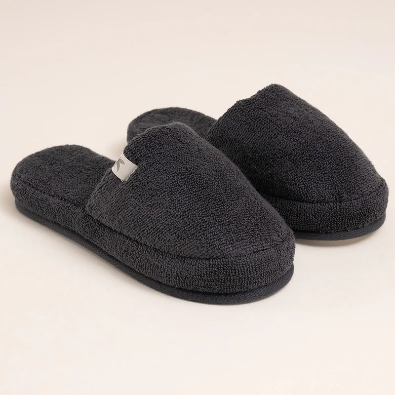 Penelope 100% Cotton Towel Slippers 42-43 Anthracite - Noa Series