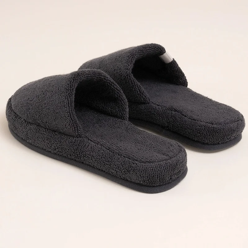 Penelope 100% Cotton Towel Slippers 42-43 Anthracite - Noa Series
